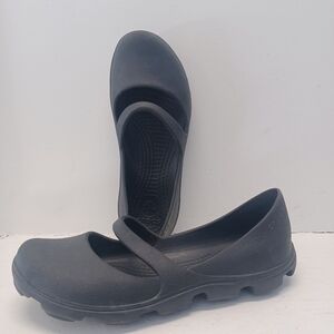 Crocs Alice Mary Jane Slip On Black Flats Sandals Shoes Comfy Women Size 8
